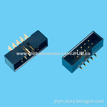 Box Header Connectors with 2.54mm Pitch/Brass Straight/Right Angle/10-64 Pins for PCB Mounting